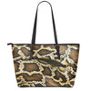 Burmese Python Snake Print Leather Tote Bag