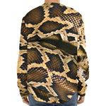 Burmese Python Snake Print Long Sleeve Baseball Jersey