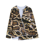Burmese Python Snake Print Long Sleeve Short Coat