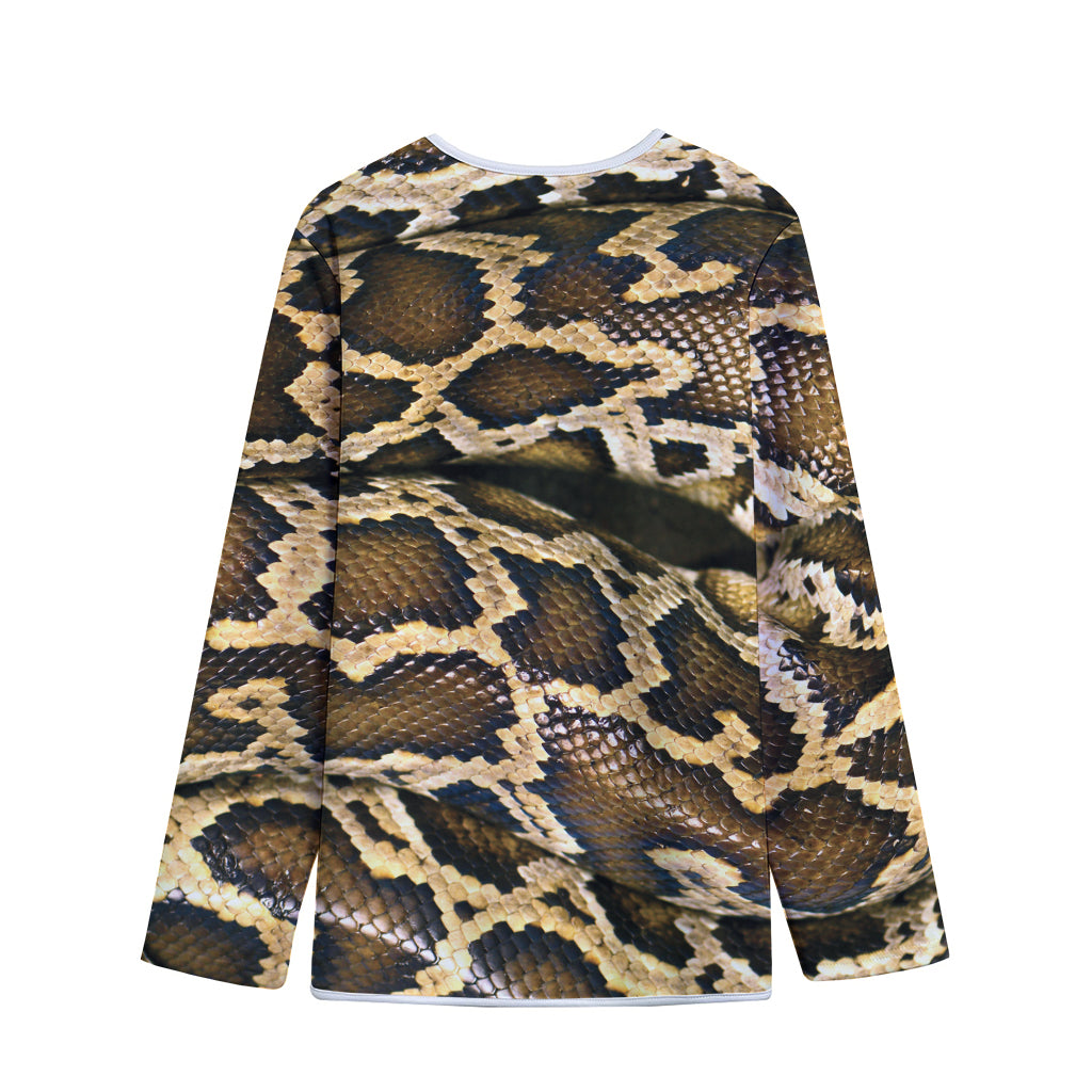 Burmese Python Snake Print Long Sleeve Short Coat