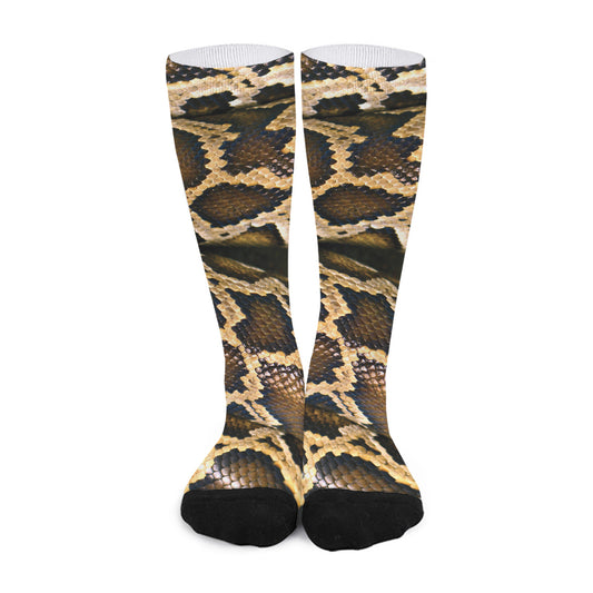 Burmese Python Snake Print Long Socks
