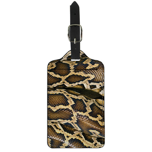 Burmese Python Snake Print Luggage Tag