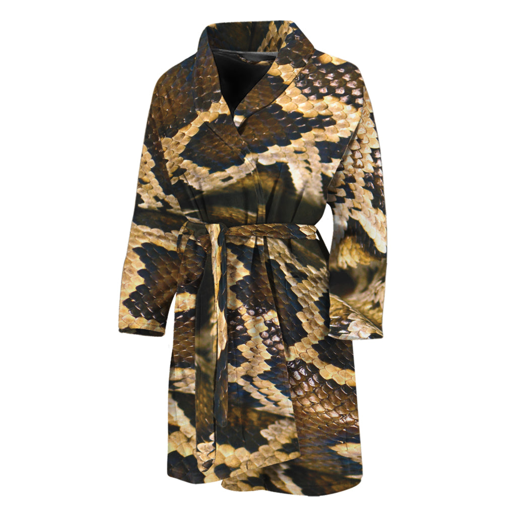 Burmese Python Snake Print Men's Bathrobe