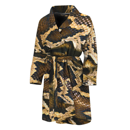 Burmese Python Snake Print Men's Bathrobe