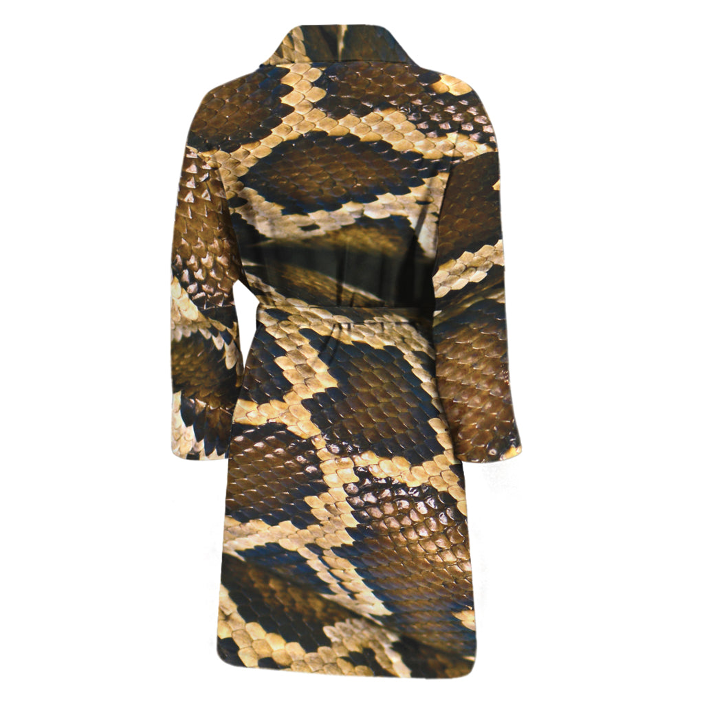 Burmese Python Snake Print Men's Bathrobe