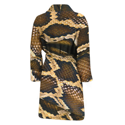 Burmese Python Snake Print Men's Bathrobe
