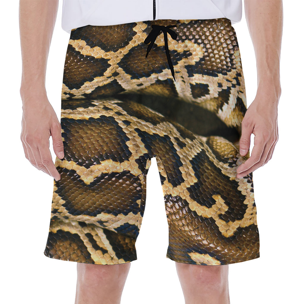 Burmese Python Snake Print Men's Beach Shorts