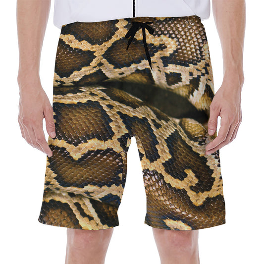 Burmese Python Snake Print Men's Beach Shorts