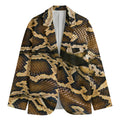 Burmese Python Snake Print Men's Blazer