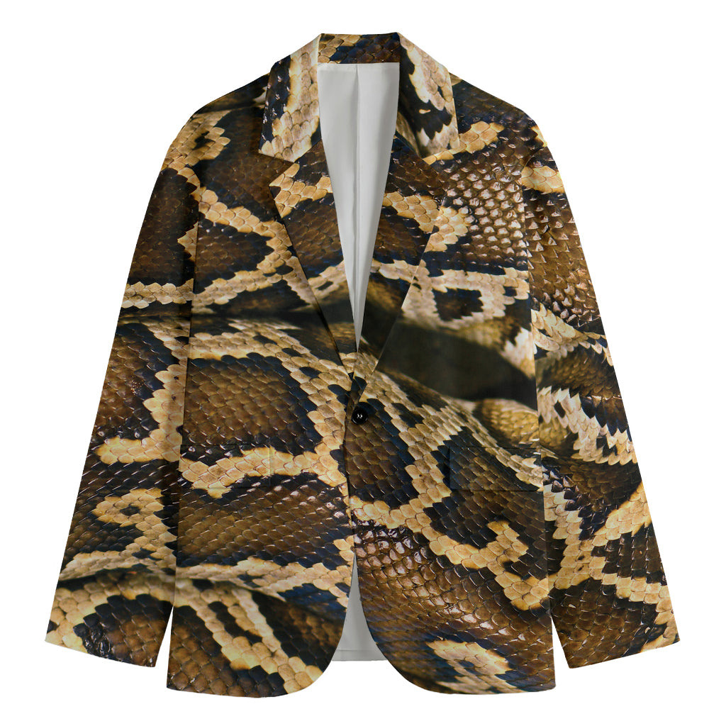 Burmese Python Snake Print Men's Blazer