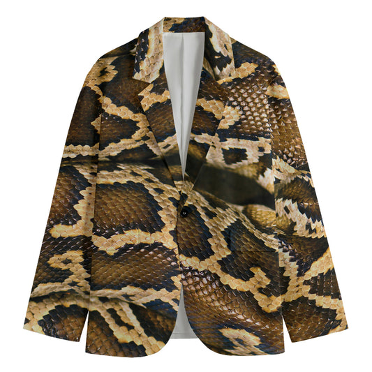 Burmese Python Snake Print Men's Blazer