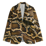 Burmese Python Snake Print Men's Blazer