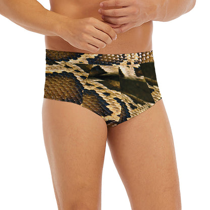 Burmese Python Snake Print Men's Briefs