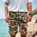 Burmese Python Snake Print Men's Cargo Shorts