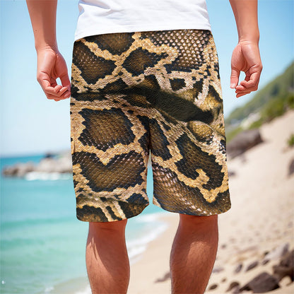 Burmese Python Snake Print Men's Cargo Shorts
