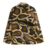 Burmese Python Snake Print Men's Cotton Blazer