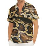Burmese Python Snake Print Men's Deep V-Neck Shirt