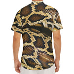 Burmese Python Snake Print Men's Deep V-Neck Shirt