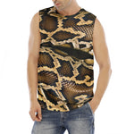 Burmese Python Snake Print Men's Fitness Tank Top