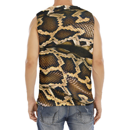 Burmese Python Snake Print Men's Fitness Tank Top