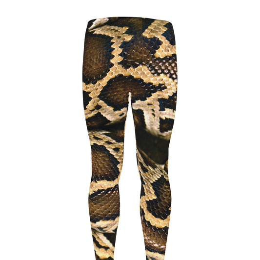 Burmese Python Snake Print Men's leggings