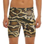 Burmese Python Snake Print Men's Long Boxer Briefs