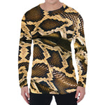 Burmese Python Snake Print Men's Long Sleeve T-Shirt