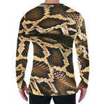 Burmese Python Snake Print Men's Long Sleeve T-Shirt