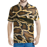 Burmese Python Snake Print Men's Polo Shirt