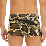 Burmese Python Snake Print Men's Short Boxer Briefs