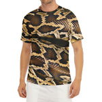Burmese Python Snake Print Men's Short Sleeve Rash Guard