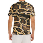 Burmese Python Snake Print Men's Short Sleeve Rash Guard