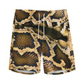Burmese Python Snake Print Men's Athletic Shorts