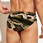 Burmese Python Snake Print Men's Swim Briefs