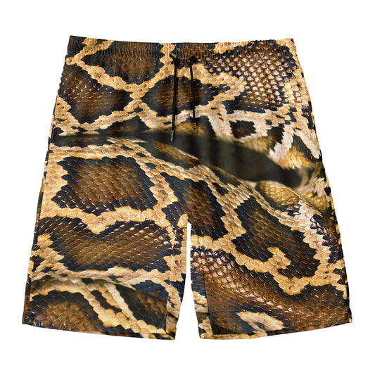 Burmese Python Snake Print Men's Swim Trunks