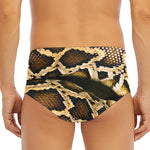 Burmese Python Snake Print Men's Triangle Swim Briefs