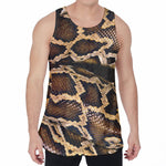 Burmese Python Snake Print Men's Velvet Tank Top