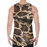 Burmese Python Snake Print Men's Velvet Tank Top