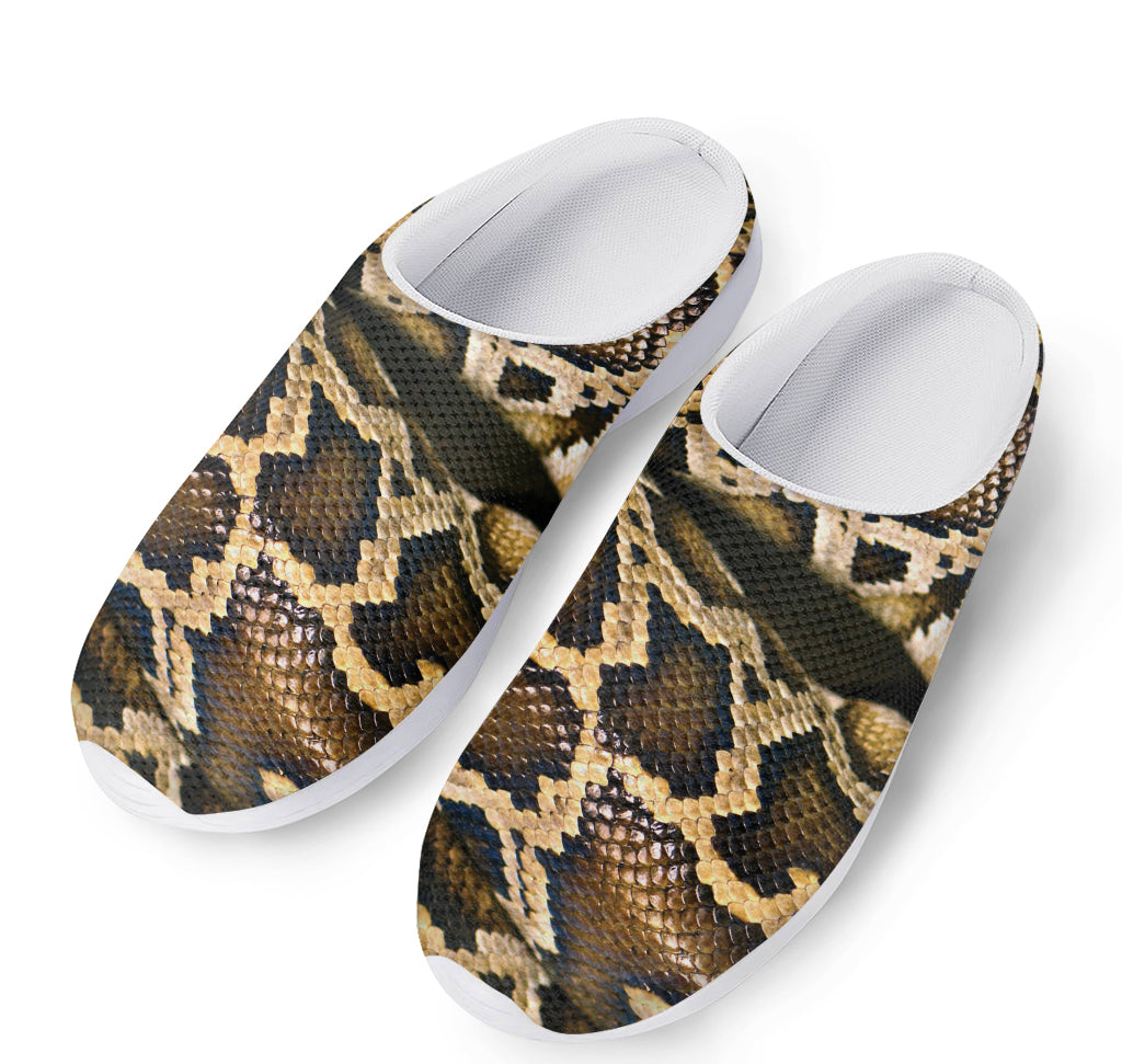 Burmese Python Snake Print Mesh Casual Shoes