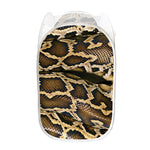Burmese Python Snake Print Mesh Laundry Hamper