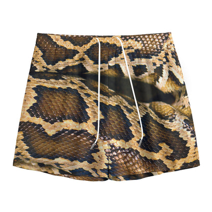 Burmese Python Snake Print Mesh Shorts