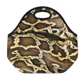 Burmese Python Snake Print Neoprene Lunch Bag