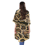Burmese Python Snake Print Open Front Beach Cover Up