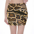 Burmese Python Snake Print Pencil Mini Skirt