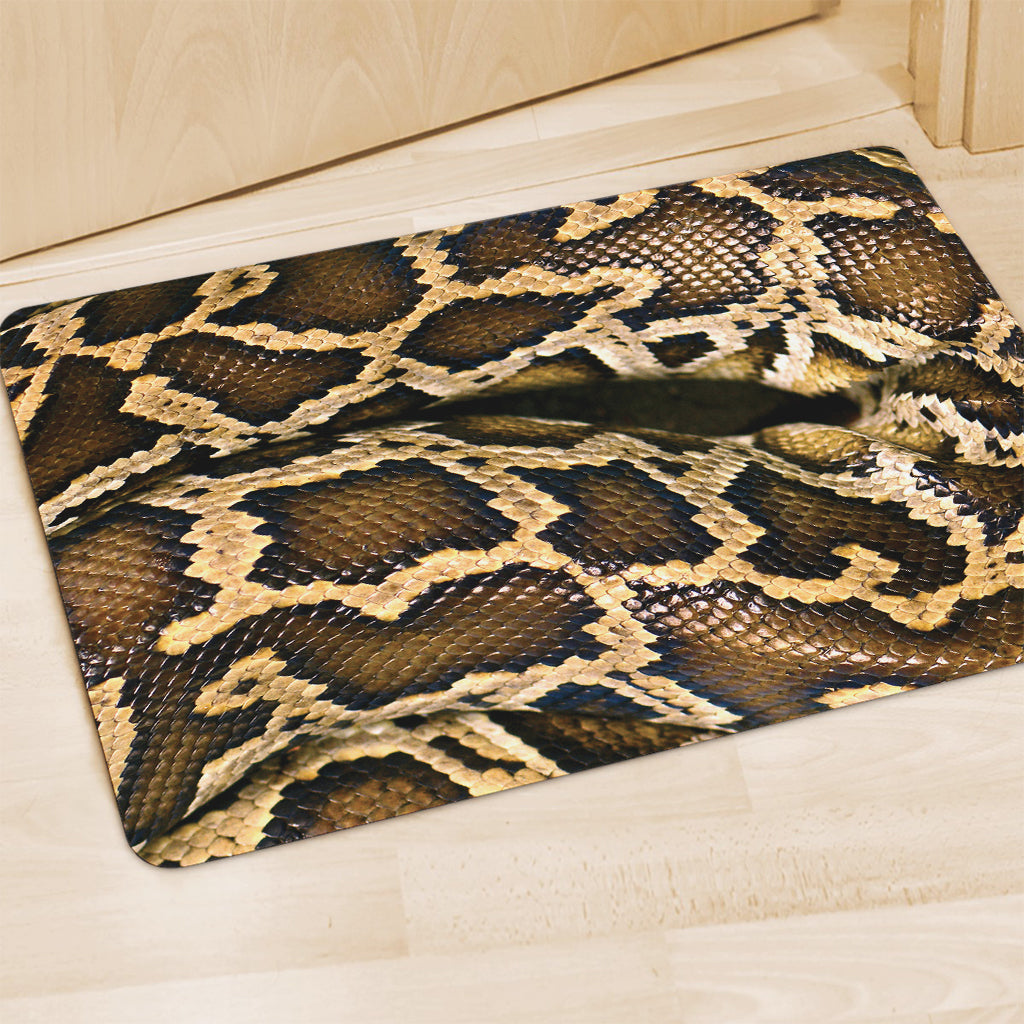 Burmese Python Snake Print Polyester Doormat