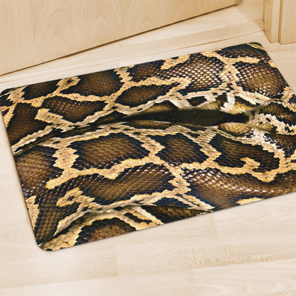 Burmese Python Snake Print Polyester Doormat