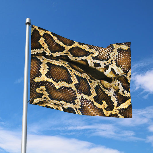 Burmese Python Snake Print Polyester Flag