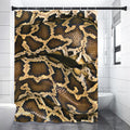 Burmese Python Snake Print Premium Shower Curtain