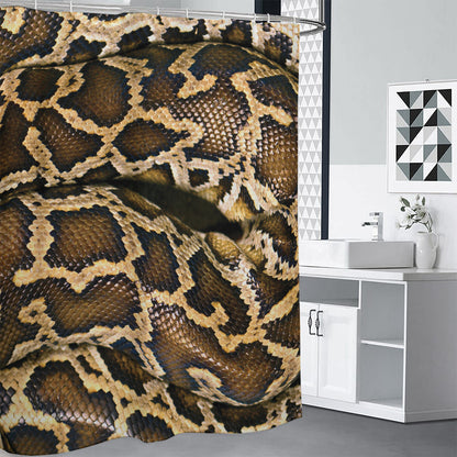 Burmese Python Snake Print Premium Shower Curtain