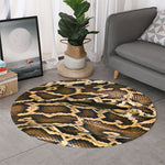 Burmese Python Snake Print Round Rug